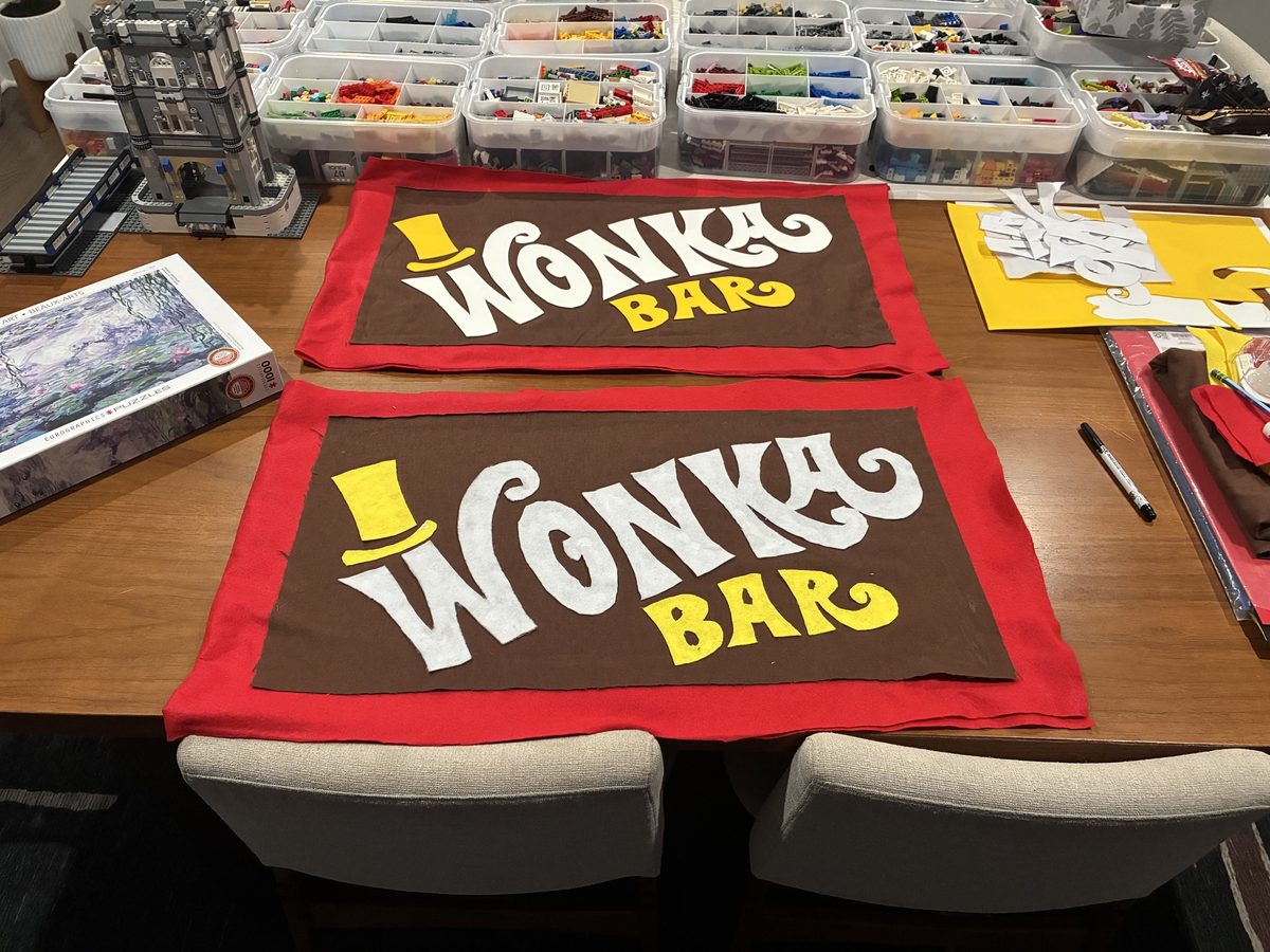 Two Wonka Bars, in felt